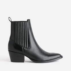Texto Boots^Chelsea boots santiag éco-conçu en cuir NOIR
