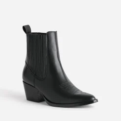 Texto Boots^Chelsea boots santiag éco-conçu en cuir NOIR