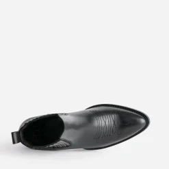 Texto Boots^Chelsea boots santiag éco-conçu en cuir NOIR