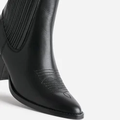 Texto Boots^Chelsea boots santiag éco-conçu en cuir NOIR