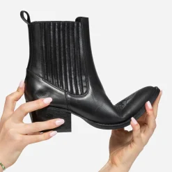 Texto Boots^Chelsea boots santiag éco-conçu en cuir NOIR