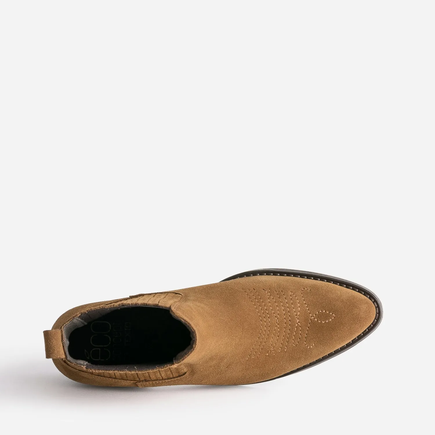 Texto Boots^Chelsea boots santiags camel éco-conçu en cuir velours TAUPE