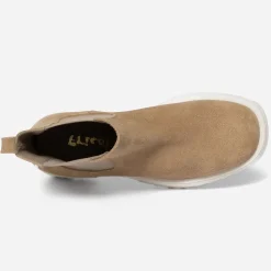 Texto Boots^Chelsea boots cuir velours BEIGE