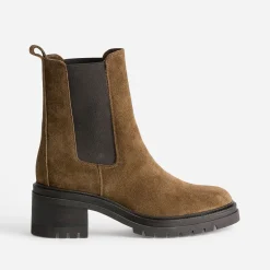 Texto Boots^Chelsea boots marron cuir velours CAMEL