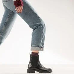 Texto Boots^Chelsea boots verni embossé effet python NOIR