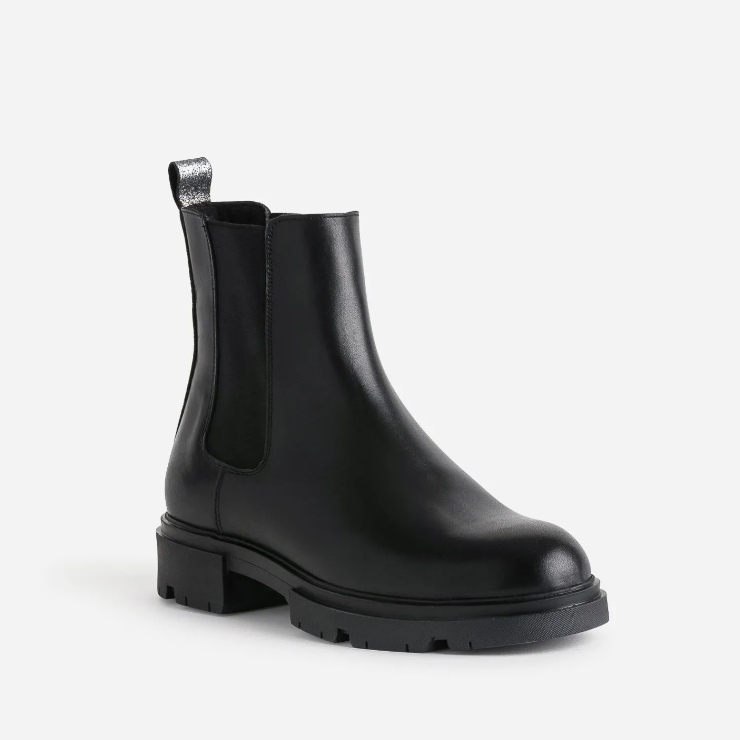 Eram Boots^Chelsea boots TEXTO éco-conçu en cuir NOIR