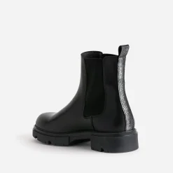 Eram Boots^Chelsea boots TEXTO éco-conçu en cuir NOIR