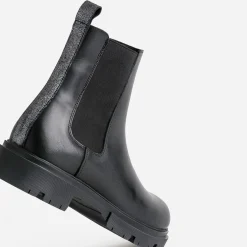 Eram Boots^Chelsea boots TEXTO éco-conçu en cuir NOIR