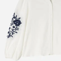 Texto Chemises & Blouses^Chemise écrue broderies marine BLANC