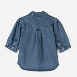 Texto Chemises & Blouses^Chemise en jean manches courtes BLEU