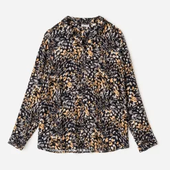 Texto Chemises & Blouses^Chemisier femme effet léopard NOIR