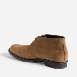 Eram Boots^Chunky boots beige foncé cuir velours TAUPE