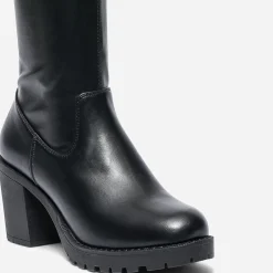 Texto Bottes^Cuissarde e à semelle crantée NOIR
