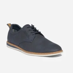 Eram Chaussures De Ville^Derby bleu en cuir perforé MARINE