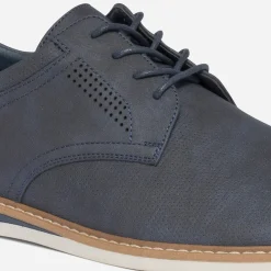 Eram Chaussures De Ville^Derby bleu en cuir perforé MARINE