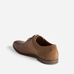 Eram Chaussures De Ville^Derby camel en cuir COGNAC