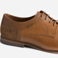 Eram Chaussures De Ville^Derby camel en cuir COGNAC