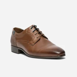 Eram Chaussures De Ville^Derby camel en cuir éco-conçu COGNAC