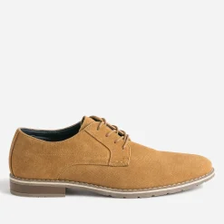 Eram Chaussures De Ville^Derby camel en cuir velours embossé COGNAC