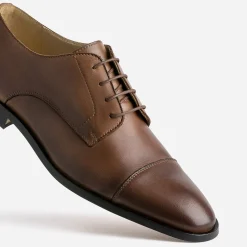 Eram Chaussures De Ville^Derby cuir bout droit COGNAC