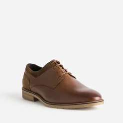 Eram Chaussures De Ville^Derby cuir détails cuir velours COGNAC