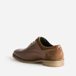 Eram Chaussures De Ville^Derby cuir détails cuir velours COGNAC
