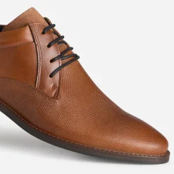 Eram Chaussures De Ville^Derby cuir embossé COGNAC