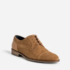 Eram Chaussures De Ville^Derby cuir velours éco-conçu COGNAC