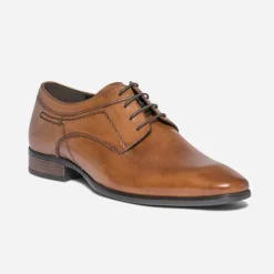 Eram Chaussures De Ville^Derby en cuir COGNAC