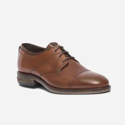 Eram Chaussures De Ville^Derby en cuir à double col COGNAC