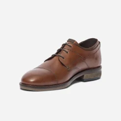 Eram Chaussures De Ville^Derby en cuir à double col COGNAC