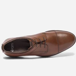 Eram Chaussures De Ville^Derby en cuir à double col COGNAC