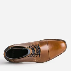 Eram Boots^Derby en cuir avec élastiques COGNAC