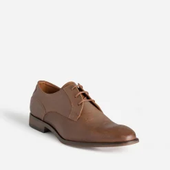 Eram Chaussures De Ville^Derby en cuir embossé COGNAC