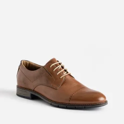 Eram Chaussures De Ville^Derby en cuir ligne perforée COGNAC