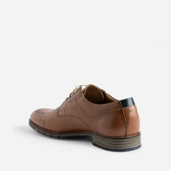 Eram Chaussures De Ville^Derby en cuir ligne perforée COGNAC