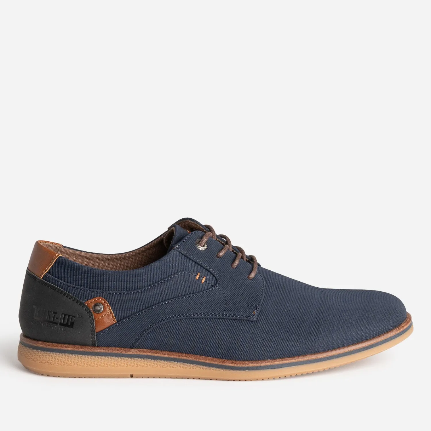 Eram Chaussures De Ville^Derby confort bleu en textile rainuré MARINE