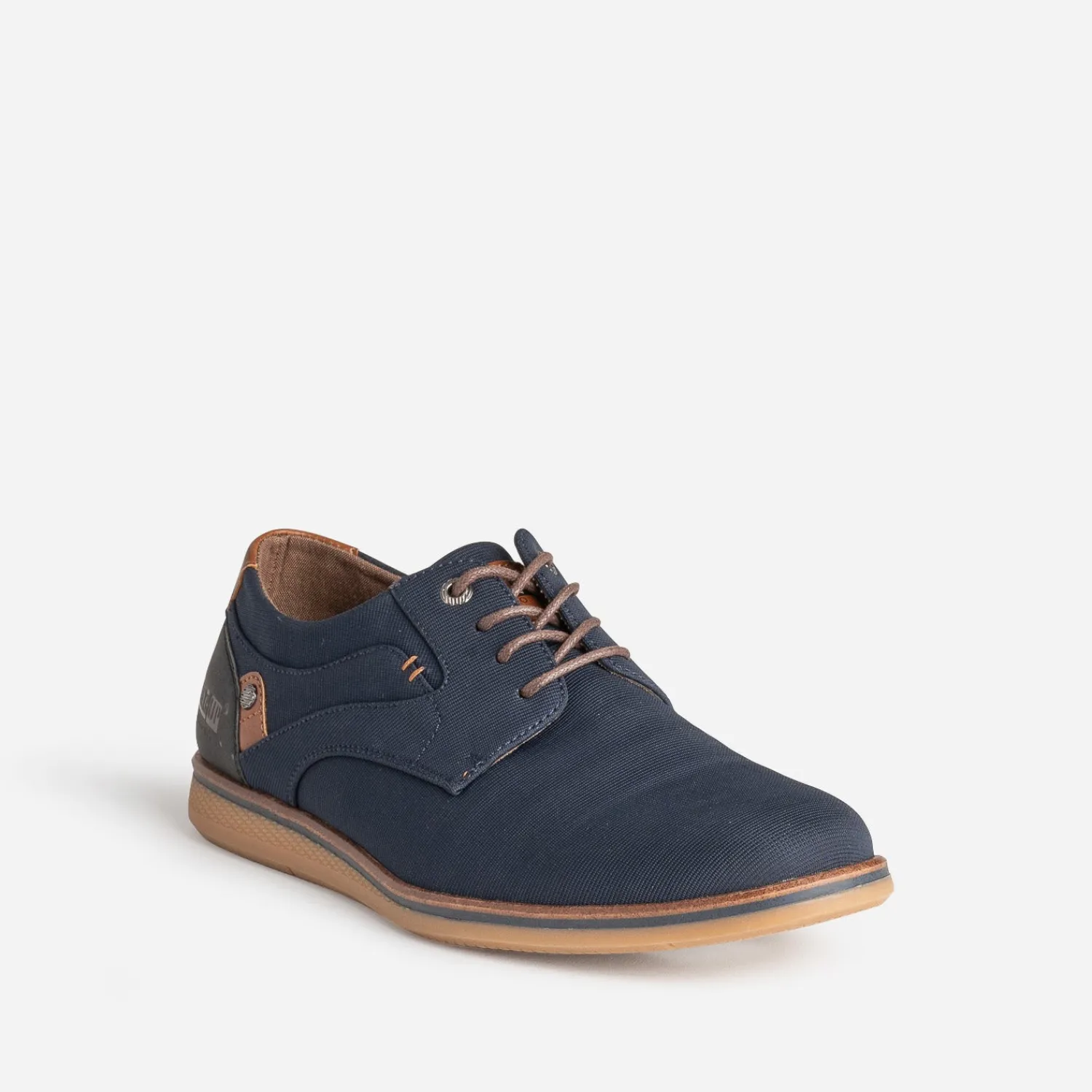 Eram Chaussures De Ville^Derby confort bleu en textile rainuré MARINE