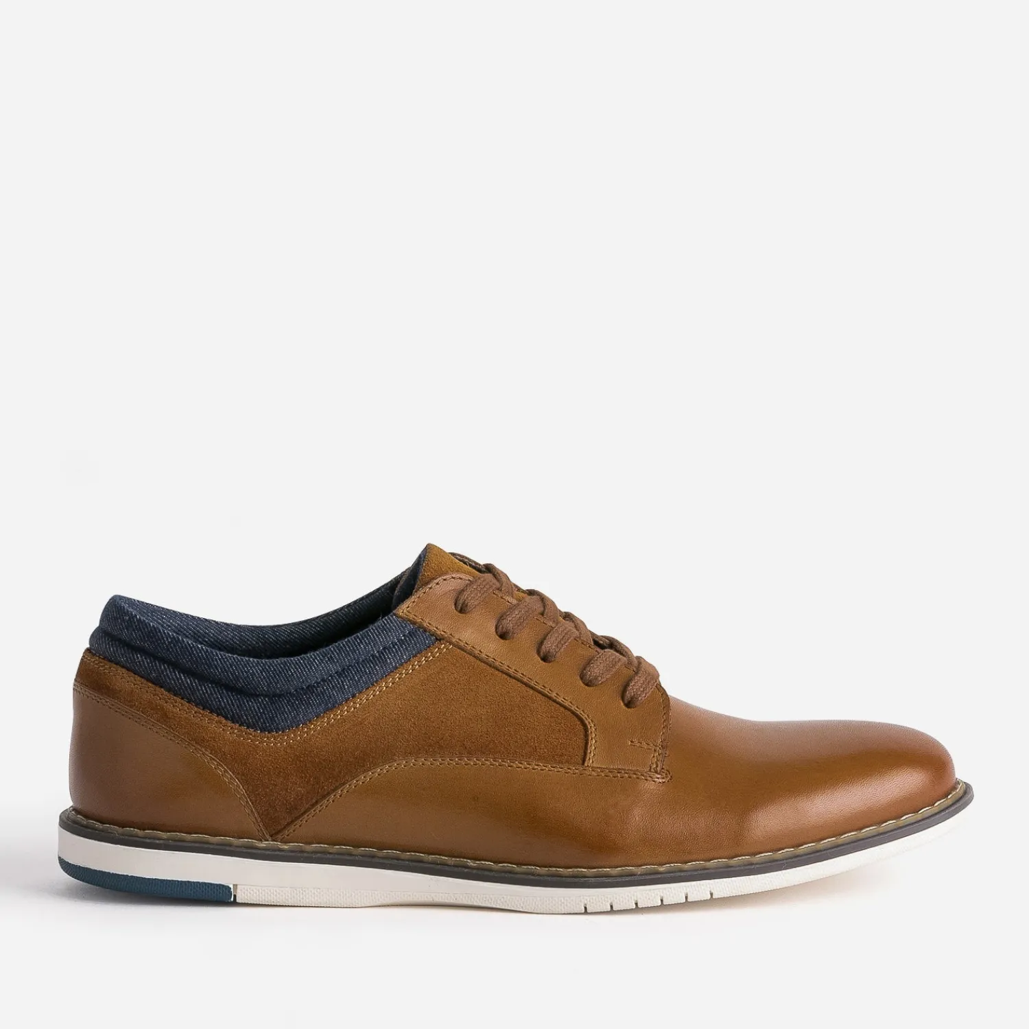 Eram Chaussures De Ville^Derby confort mix cuir et textile CAMEL
