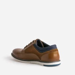 Eram Chaussures De Ville^Derby confort mix cuir et textile CAMEL