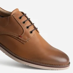 Eram Chaussures De Ville^Derby confort éco-conçu en cuir COGNAC