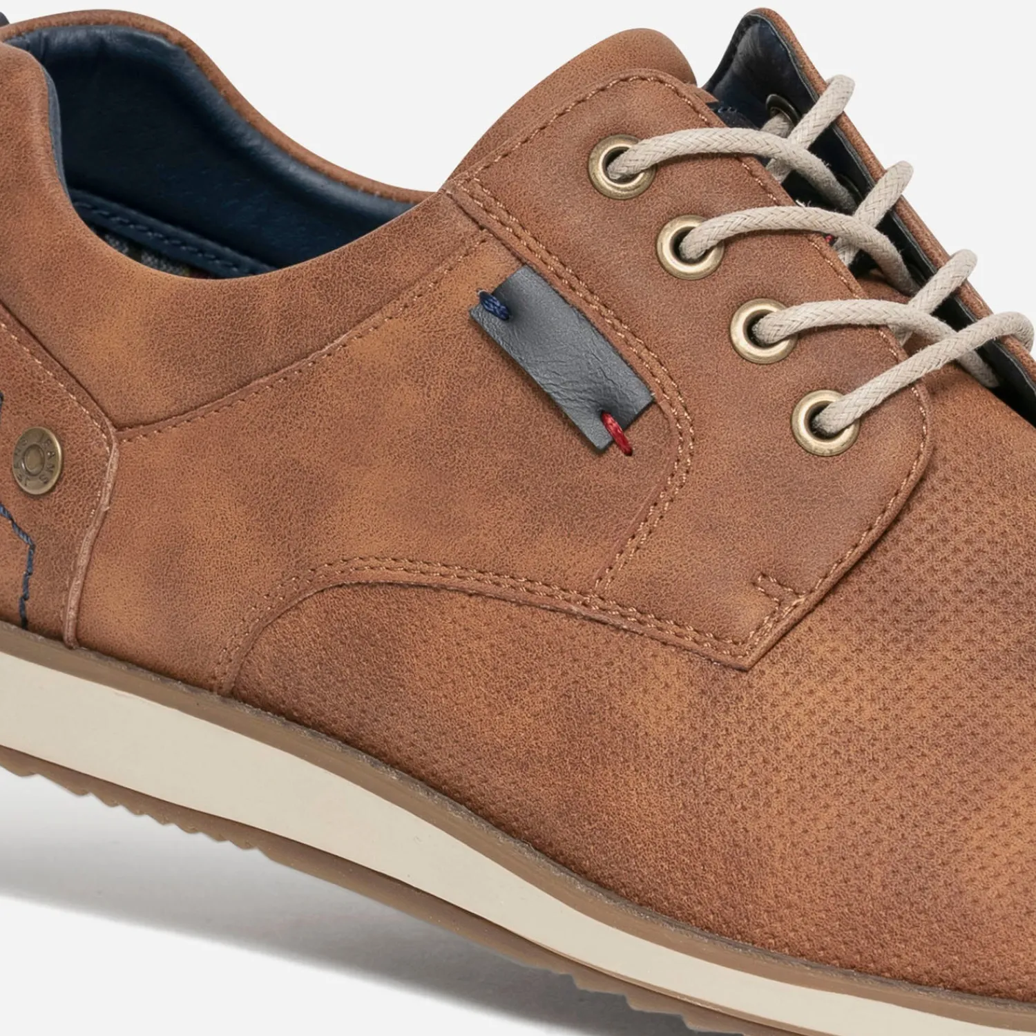 Eram Chaussures De Ville^Derby confort cognac perforé CAMEL