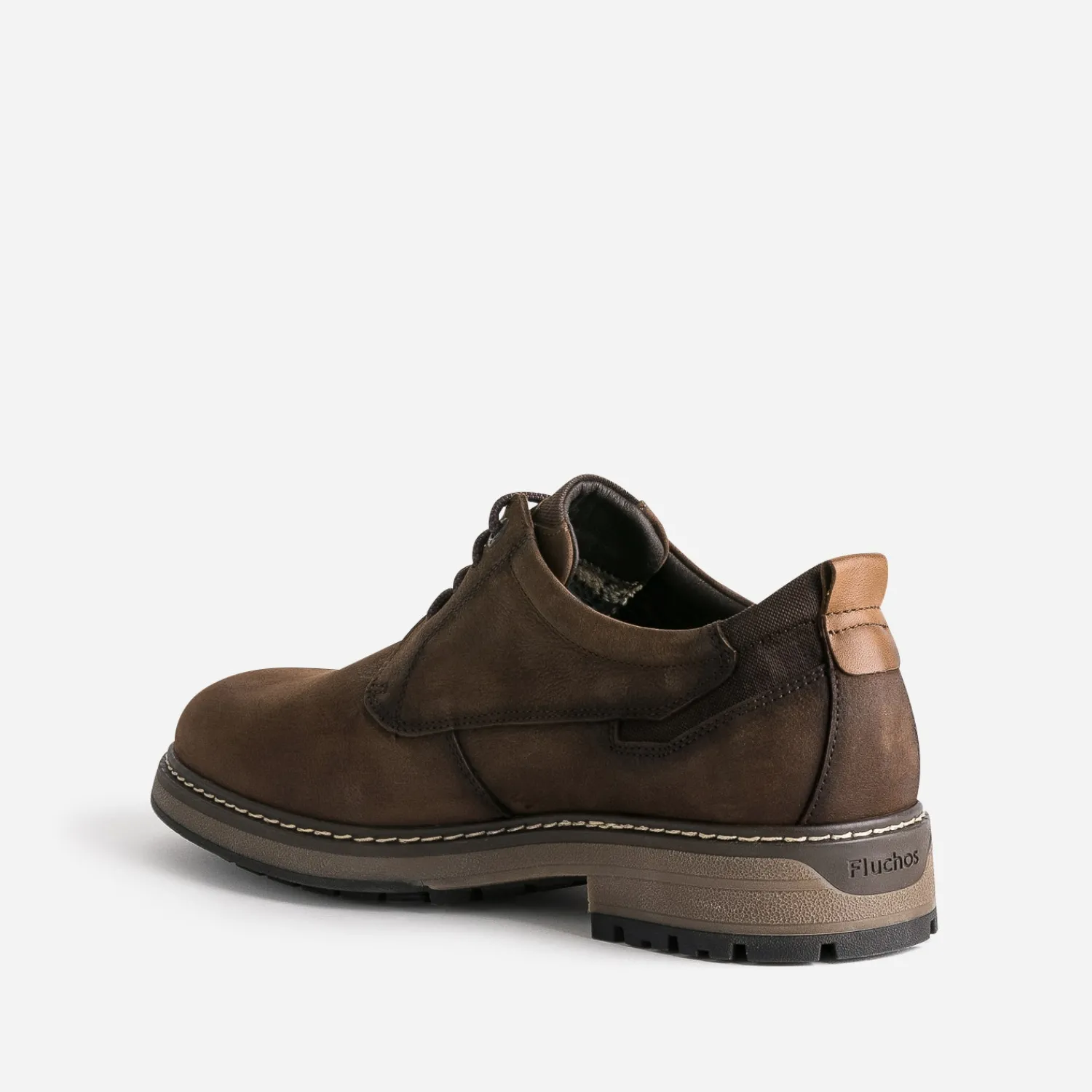 Fluchos Chaussures De Ville^Derby confort en cuir nubuck MARRON