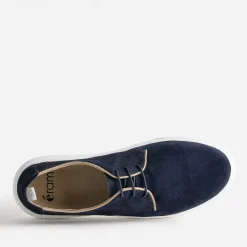 Eram Baskets/Tennis^Derby confort en cuir velours MARINE
