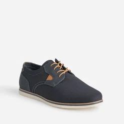 Eram Chaussures De Ville^Derby confort en toile MARINE