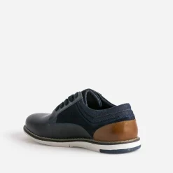 Eram Chaussures De Ville^Derby confort mix cuir et textile MARINE