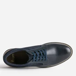 Eram Chaussures De Ville^Derby confort mix cuir et textile MARINE