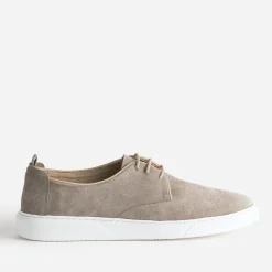 Eram Baskets/Tennis^Derby confort taupe en cuir velours BEIGE