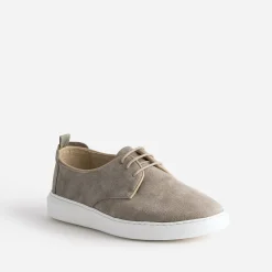 Eram Baskets/Tennis^Derby confort taupe en cuir velours BEIGE