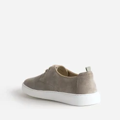 Eram Baskets/Tennis^Derby confort taupe en cuir velours BEIGE